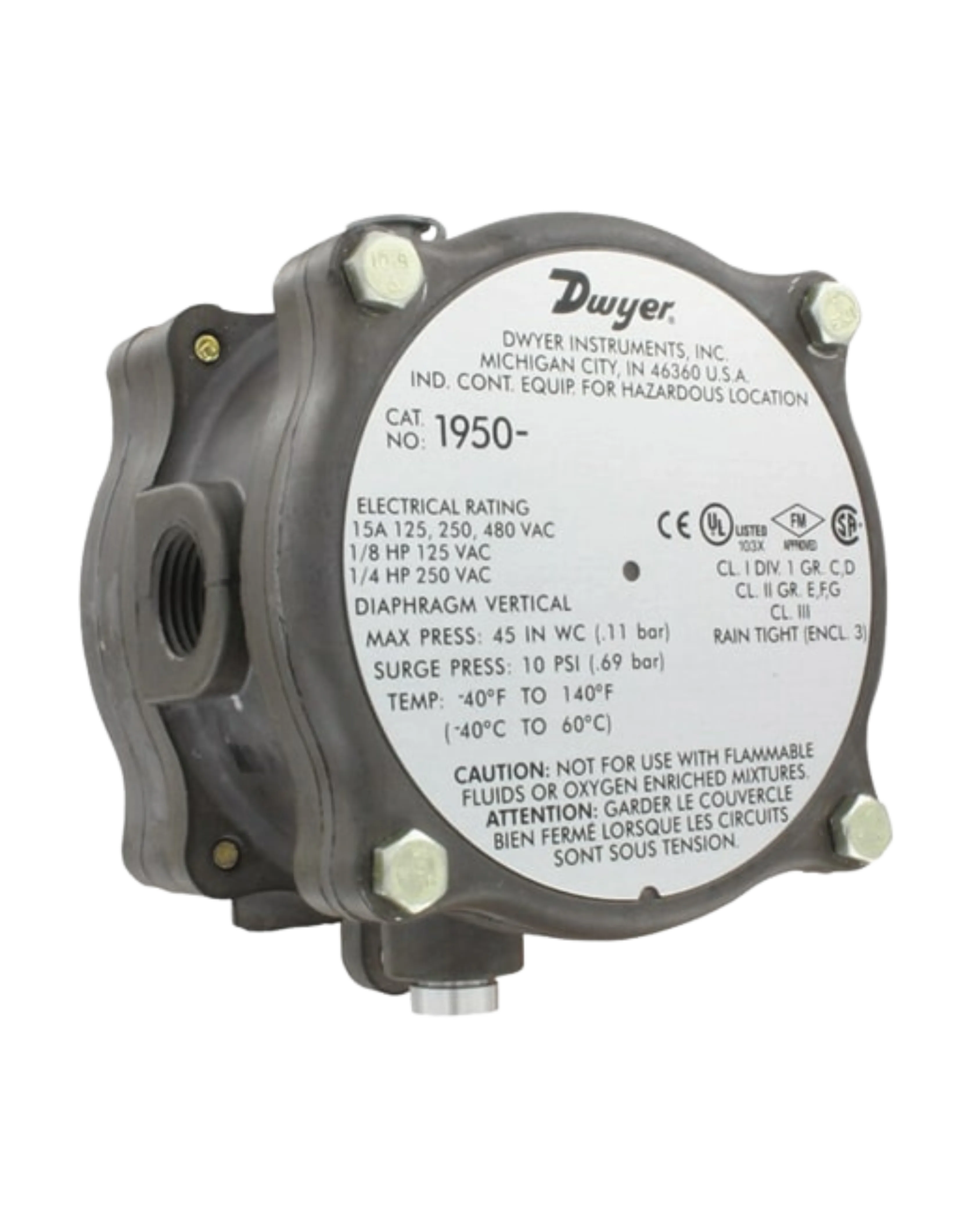 1950-20-2F Dwyer Instruments - Explosion-Proof Differential Pressure Switch — Dwyer Instruments Tools & Test Equipment